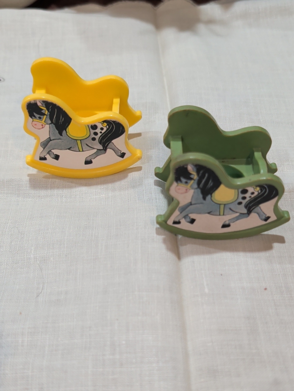 Fisher-Price Yellow and Green Rocking Horse Toy Holders